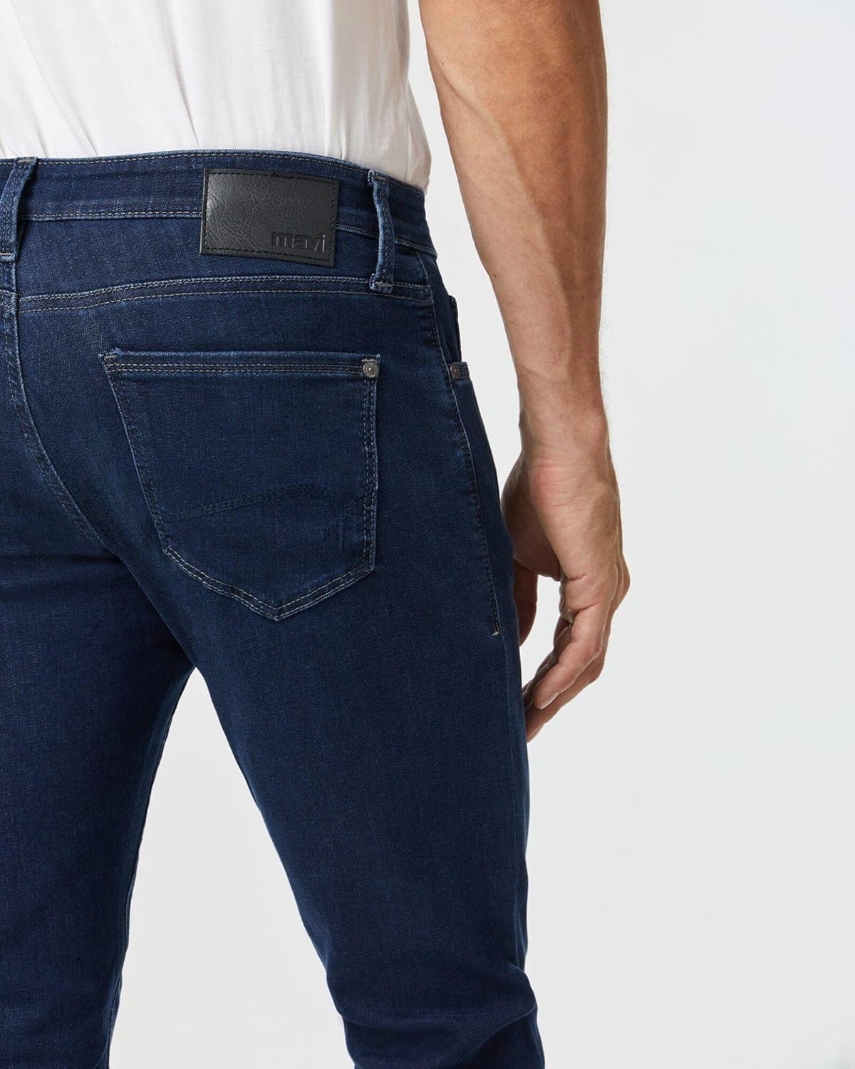 Mavi Men's James Regular Rise Skinny Leg Jeans, Dark Blue Supermove, 30 x 32