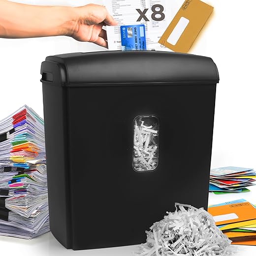 Duronic Cross Cut Paper Shredder PS815, Shred 8 Sheet Heavy Duty Small...