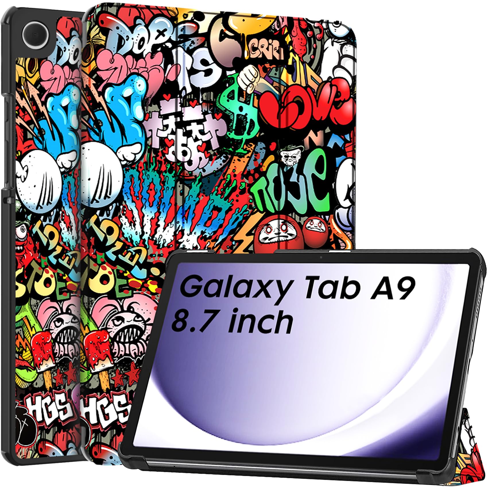 Robustrion Cover for Samsung Galaxy Tab A9 Cover Case 8.7 inch, Flip Stand Cover Case for Samsung Galaxy Tab A9 Tablet Cover [SM-X110/X115/X117] - Hippy (B0CJ47LPX2) Amazon Price History, Amazon Price Tracker