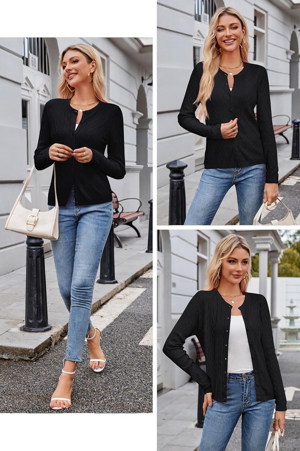 Arach&Cloz Women’s Cable Knit Fall Soft Lightweight Sweater Cardigans 2025 - Image 5