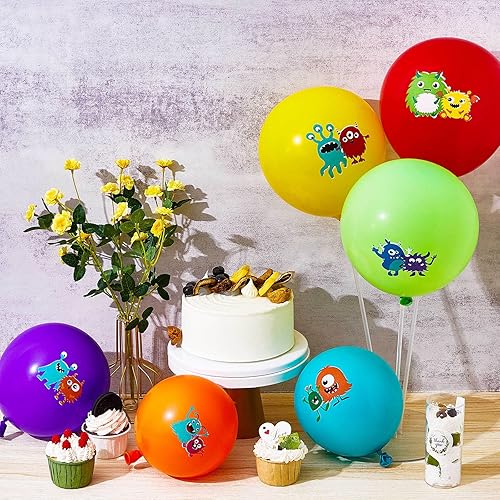 Miniatura 3 de Civaner 60 globos de aluminio de monstruo, 6 estilos, globos decorativos para fiesta de cumpleaños, suministros de fiesta para niños y niñas,