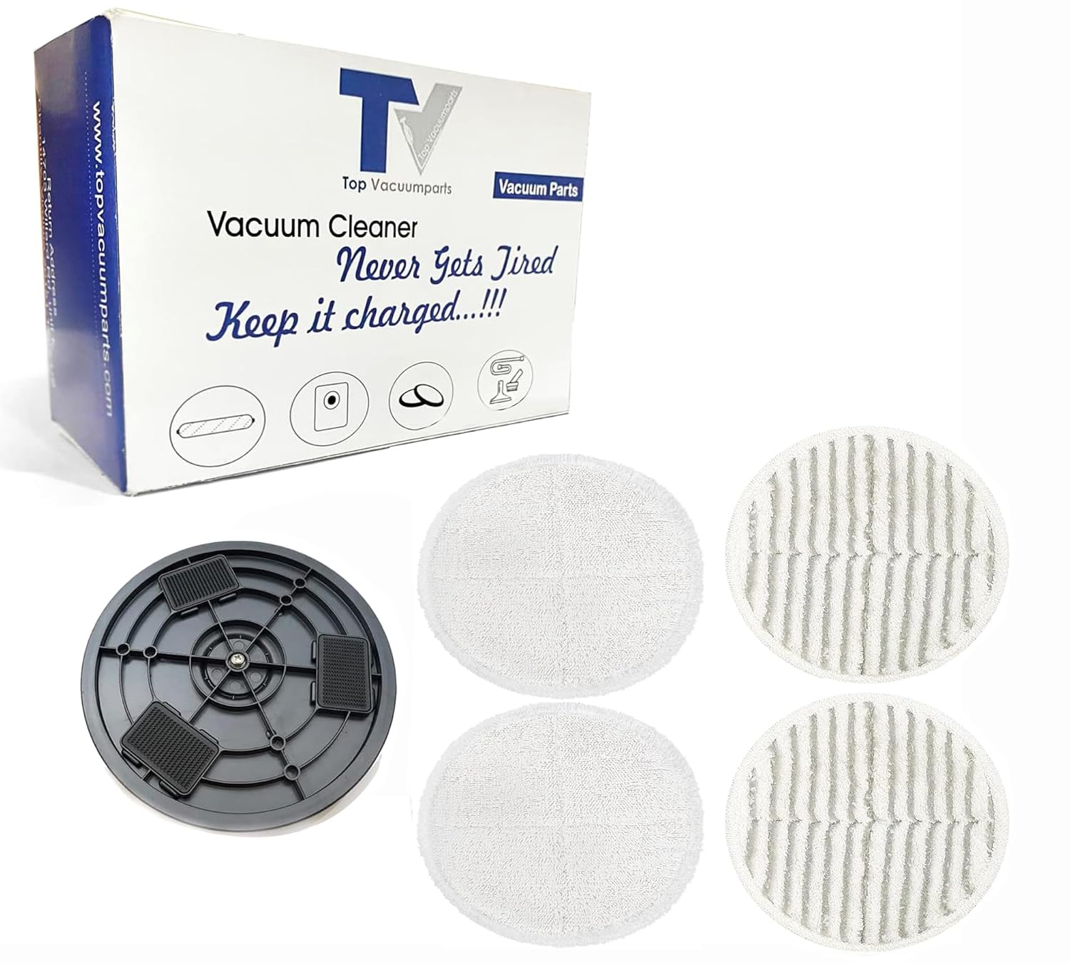 Replacement for Bissell Left Rotating Disc fits for Spinwave Hard Floor Spin Mop with 2 Soft, 2 Scrubby Pads Compare to Parts 1611579