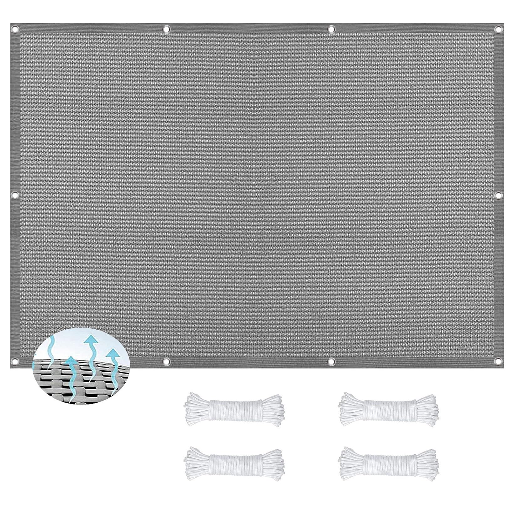 Toile quadrangulaire de jardin protection solaire HDPE rectangulaire gris clair