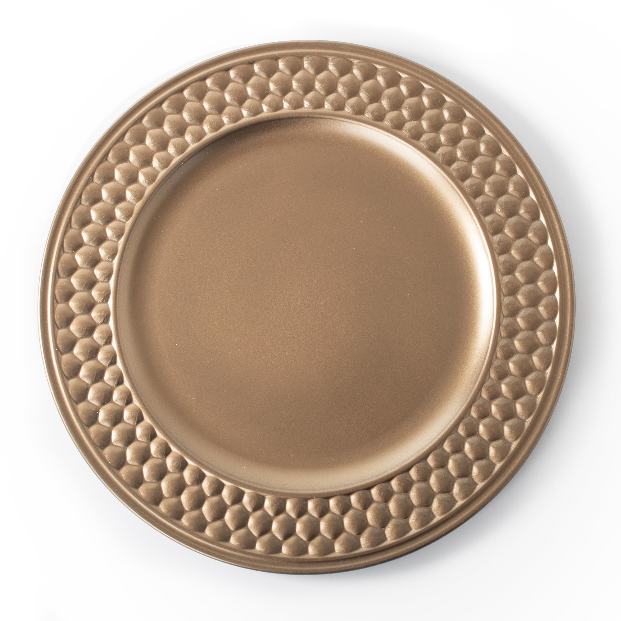 Rammento Set Of 4 Brushed Gold Charger Plates | Elegant Plaid Woven Effect | Stylish Tableware For Special Events, Christmas Dinner Set, And Birthday Decorations | Dining Set For 4 - Online Marketplace