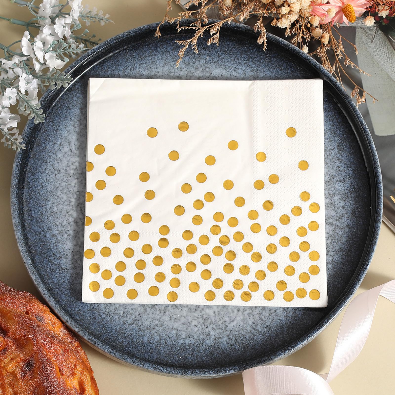 Tovaglioli di Carta Retro Oro Bianco Tovaglioli per Decoupage Decorati Tovaglioli Bar Compleanno Carta Lgienica Tovagliolo Decorazione Da Tavola Usa e getta Per Matrimoni Feste 30 Packs(33x33cm)