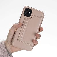 Vista 4 de Venito Venice - Funda delgada compatible con iPhone 11 con soporte, cartera, cierre automático y función de bloqueo RFID (rosa nude)