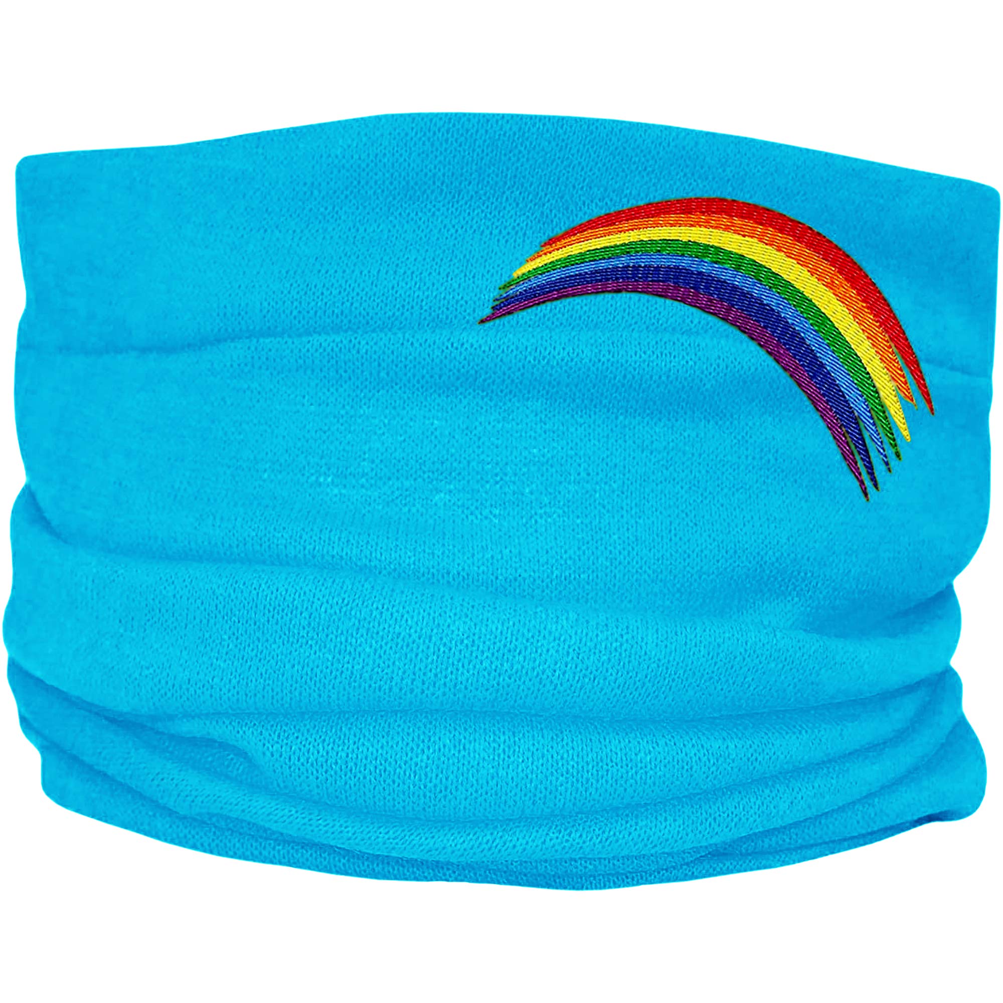 TeddyTs Women's Super Soft Fine Knit Rainbow Snood Scarf (Turquoise)