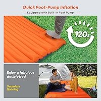 Vista 5 de Colchoneta de dormir para acampar de 4 pulgadas de grosor con correas internas, valor R 4.0 para 4 estaciones, colchón de aire al aire libre