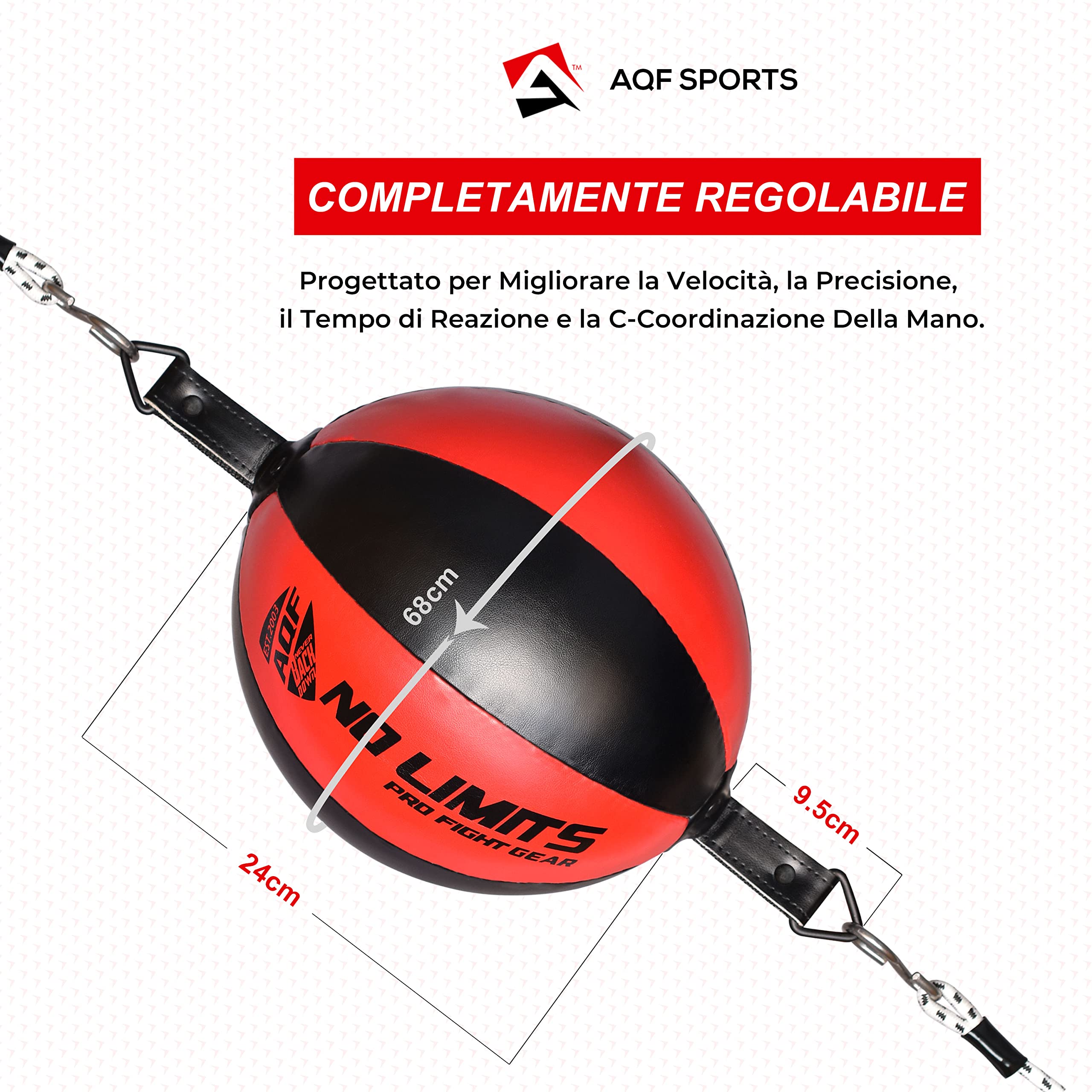 AQF Speedball in Pelle Doppia estremità Sacco da Boxe MMA Boxe Posizionamento a Soffitto Speed Bag Pugno Allenamento