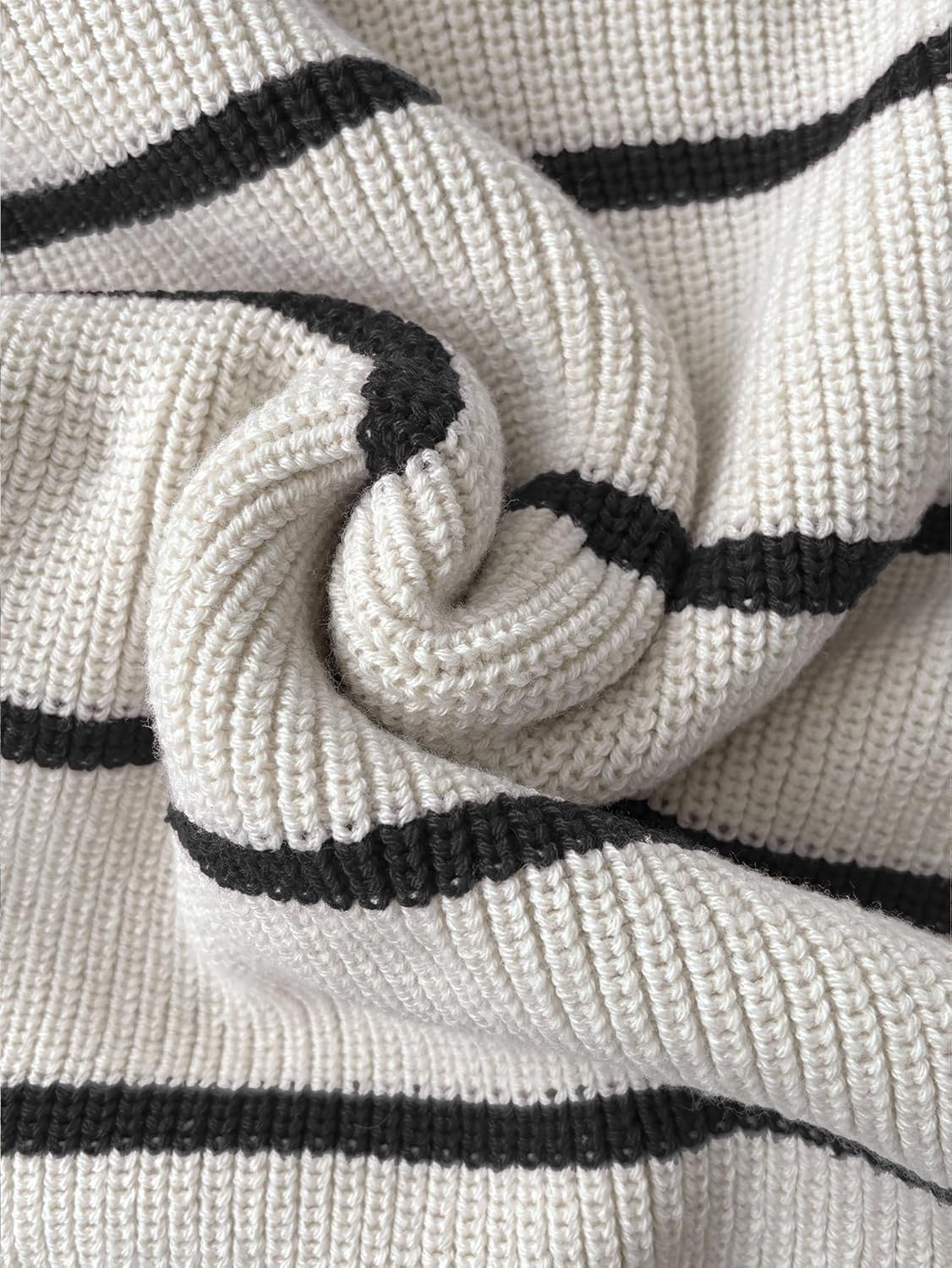 Floerns Women's Collared Striped Sweaters Preppy Oversized Knit Fall Pullover Sweater - Image 5