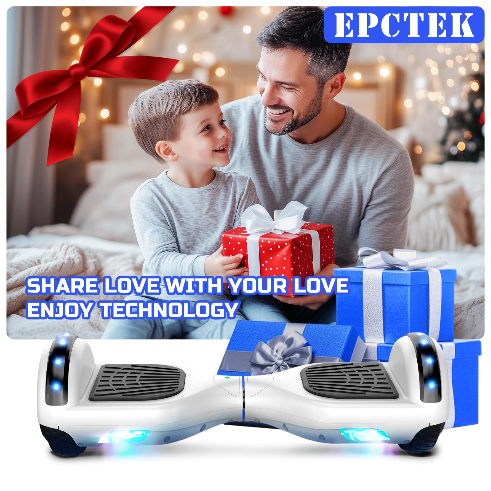 Hoverboard 6.5" Overboard Hover Borad ze światłami LED/Bluetooth, deskorolka hoverboards, prezent dla dzieci