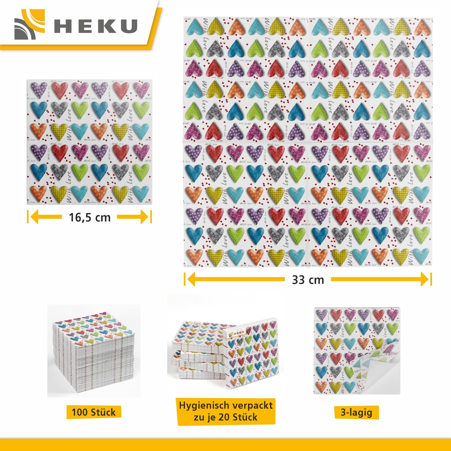HEKU 30243-59 : Lot De 100 Serviettes En Papier Triple | FindTheDeal