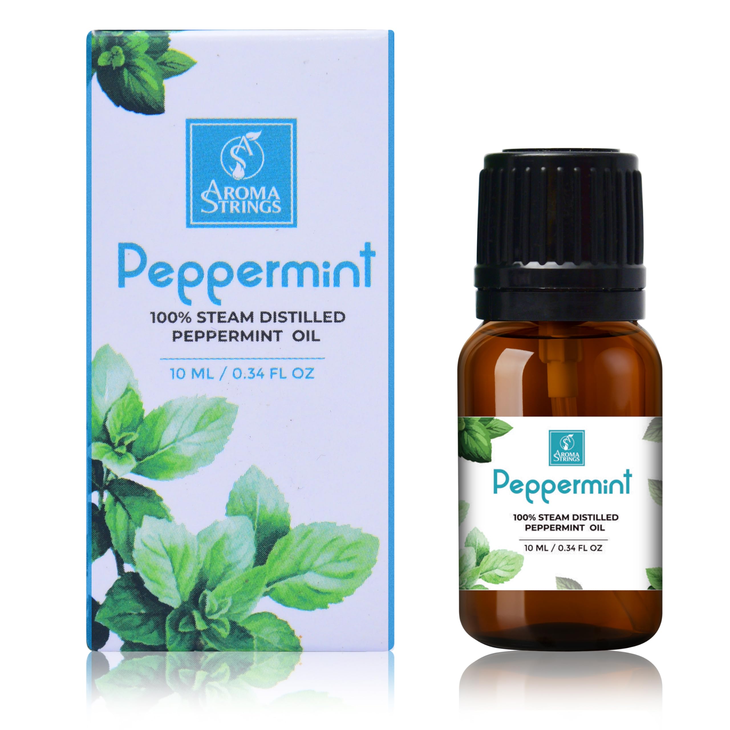 AromaStrings Peppermint Essential Oil for Cooling Relief, Aromatherapy, Digestive Support | Mentha Piperita | 100% Pure steam distilled, Natural | 10ml(Peppermint) (B0D8JDJMFP) Amazon Price History, Amazon Price Tracker