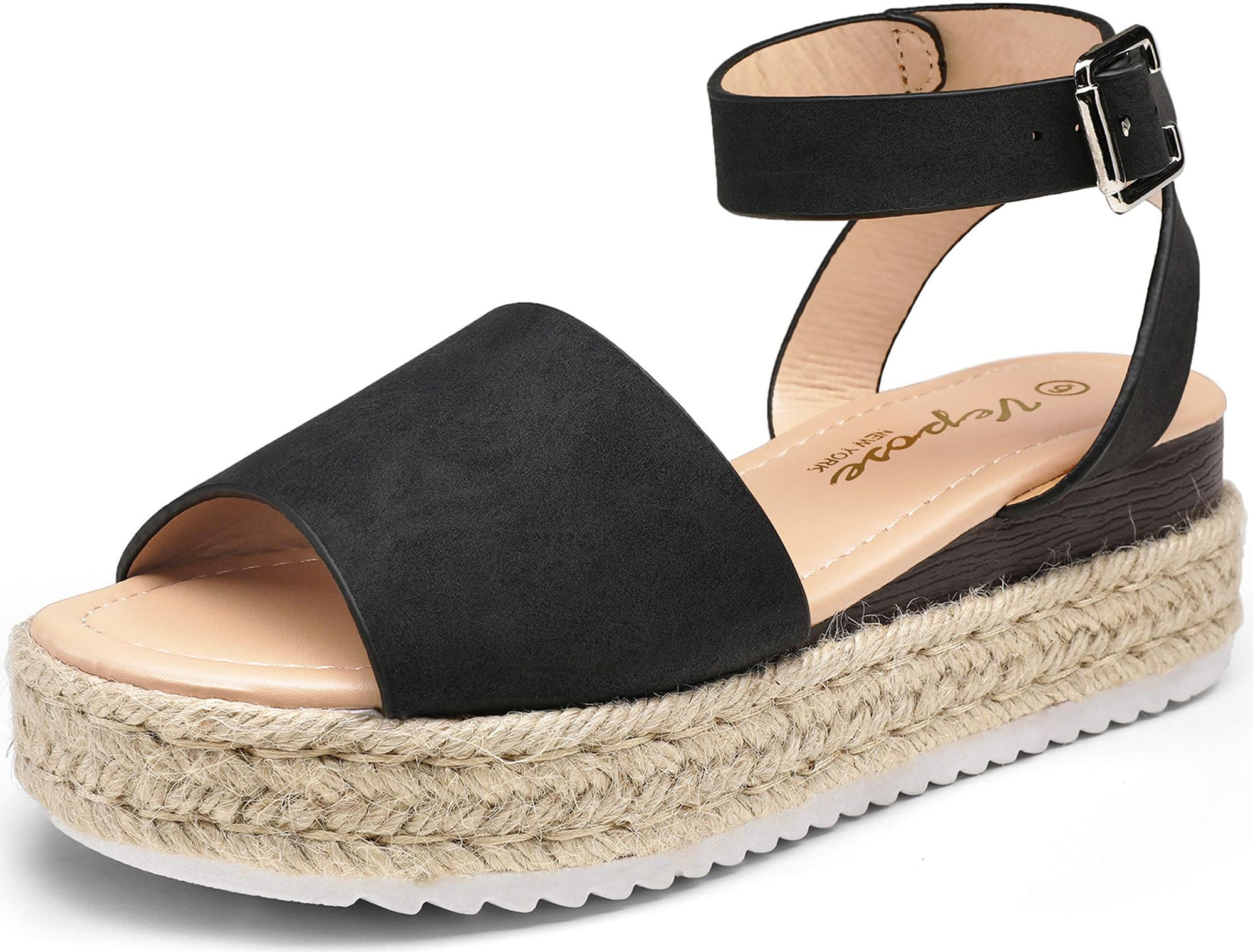 Vepose Women's 400A Platform Wedge Sandals, Summer Espadrilles Sandals with Ankle Strap