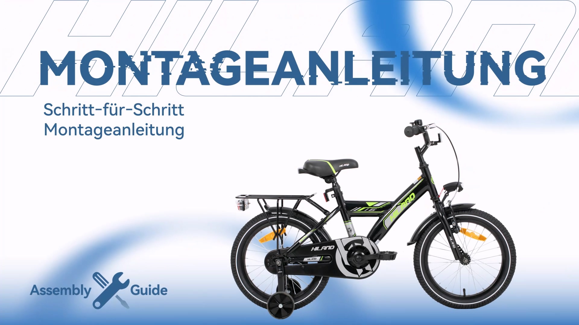 HILAND 16 Zoll Jungen Kinderfahrrad fr Jungen 4 5 6 Jahren mit  Rcksitz/Gepcktrger, Handbremse und Rcktritt Schwarz : Amazon.de: Sport  & Freizeit