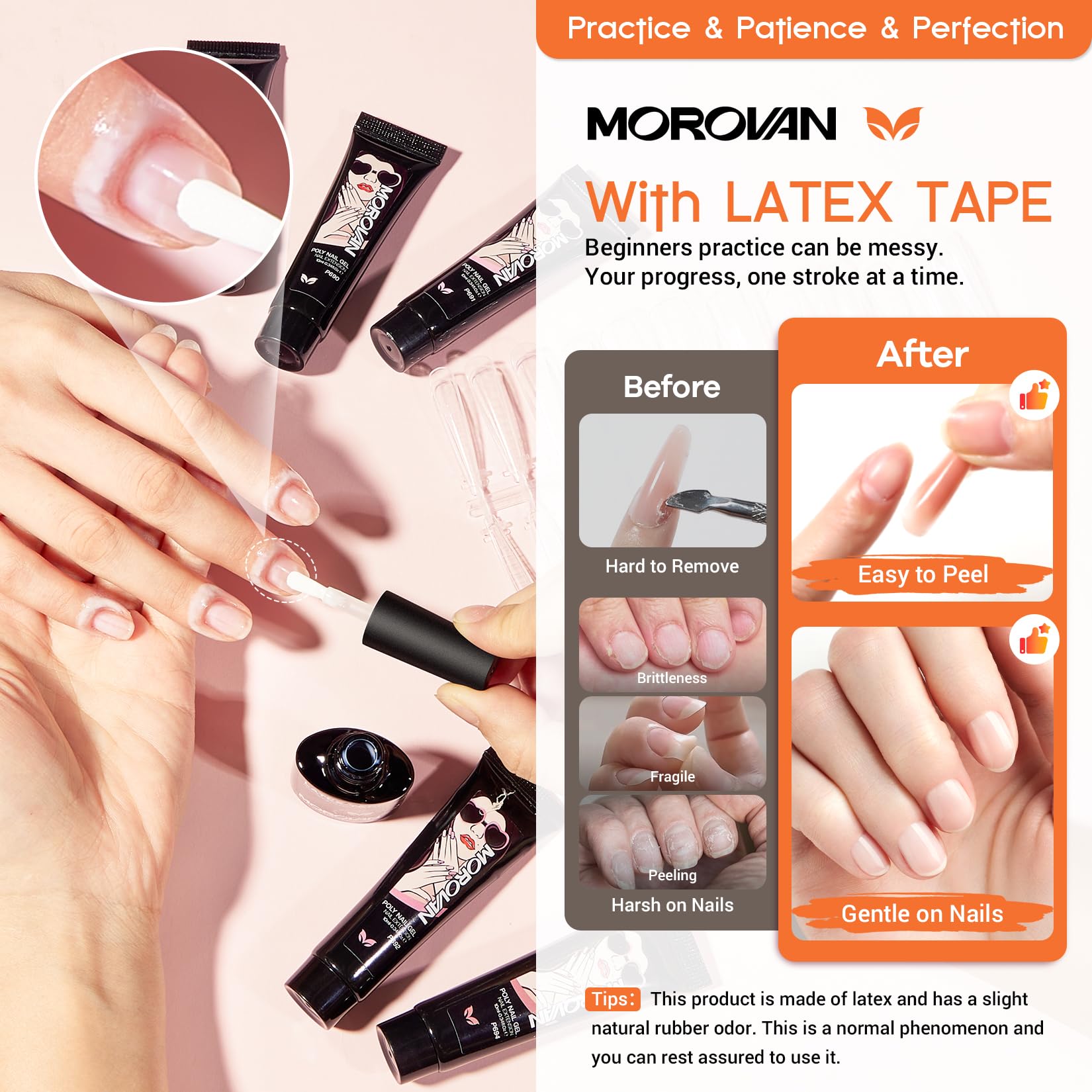 Morovan Poly Gel Nail Kit with Nail Lamp and Manicure Tools