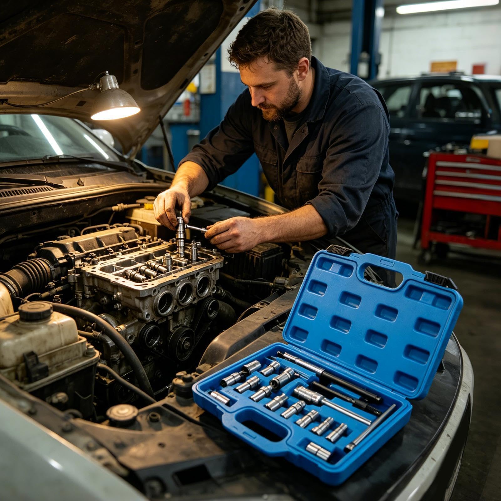 Generico Fresa per Sedi Iniettori Alesatore Impieghi Pesanti | Alesatore Sedi Iniettori Per la Riparazione e la Manutenzione della Maggior Parte dei Motori per Officine Automobilistiche