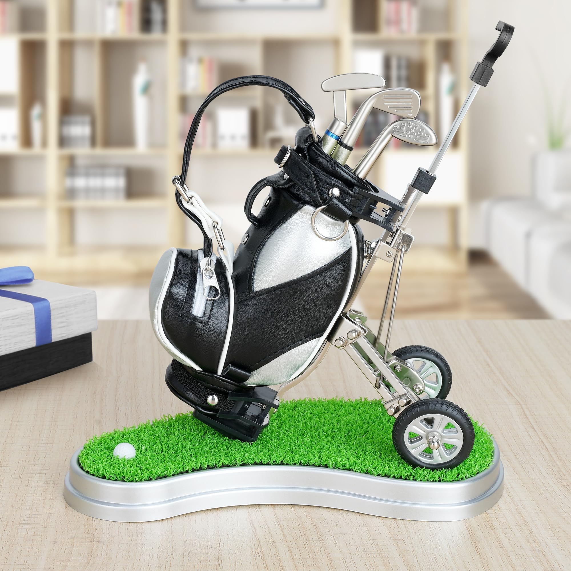 10L0LGolf Pen Holder with 3 Golf Club Pens - Unique Gift for Golf Fans and Colleagues