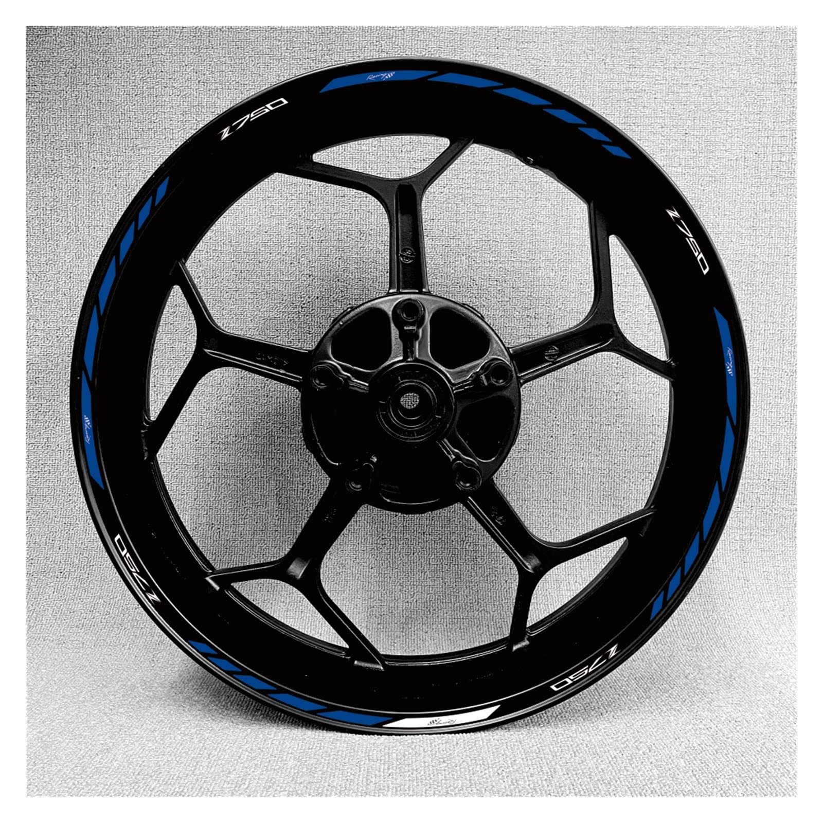 Adesivi Riflettenti Per Cerchi Moto Kawasaki Z750 - Rosso Riflettente E Bianco, Per Cerchi Da 17 Pollici, Completo 2 Ruote - Foto 4