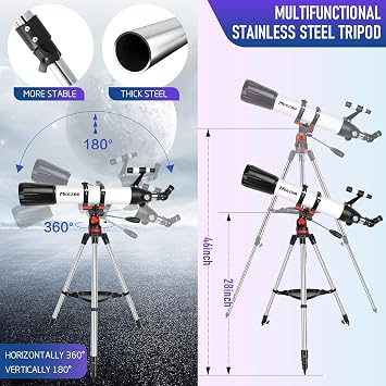 MEEZAA Telescope for Adults High Powered, 90mm Aperture 800mm Refractor