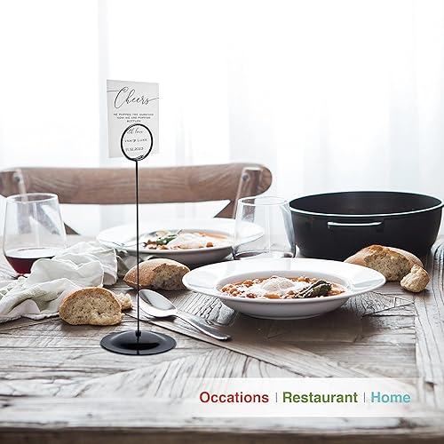 Miniatura 5 de HOHIYA 12 soportes para números de mesa de 12 pulgadas, color negro, alto para fotos, letreros de alimentos, notas de notas, bodas, restaurantes,