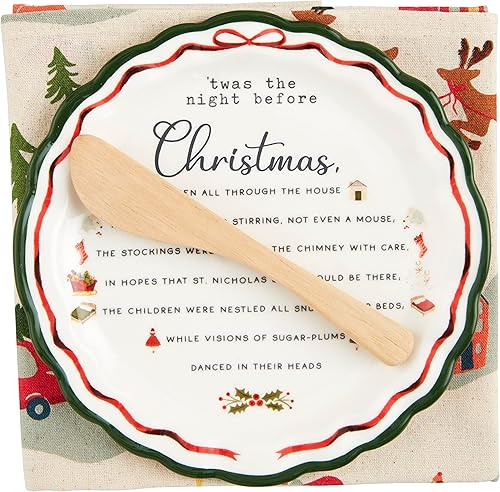 Miniatura 9 de Mud Pie Juego de aperitivos, copo de nieve plato 6 12" (de) diámetro, Blanco