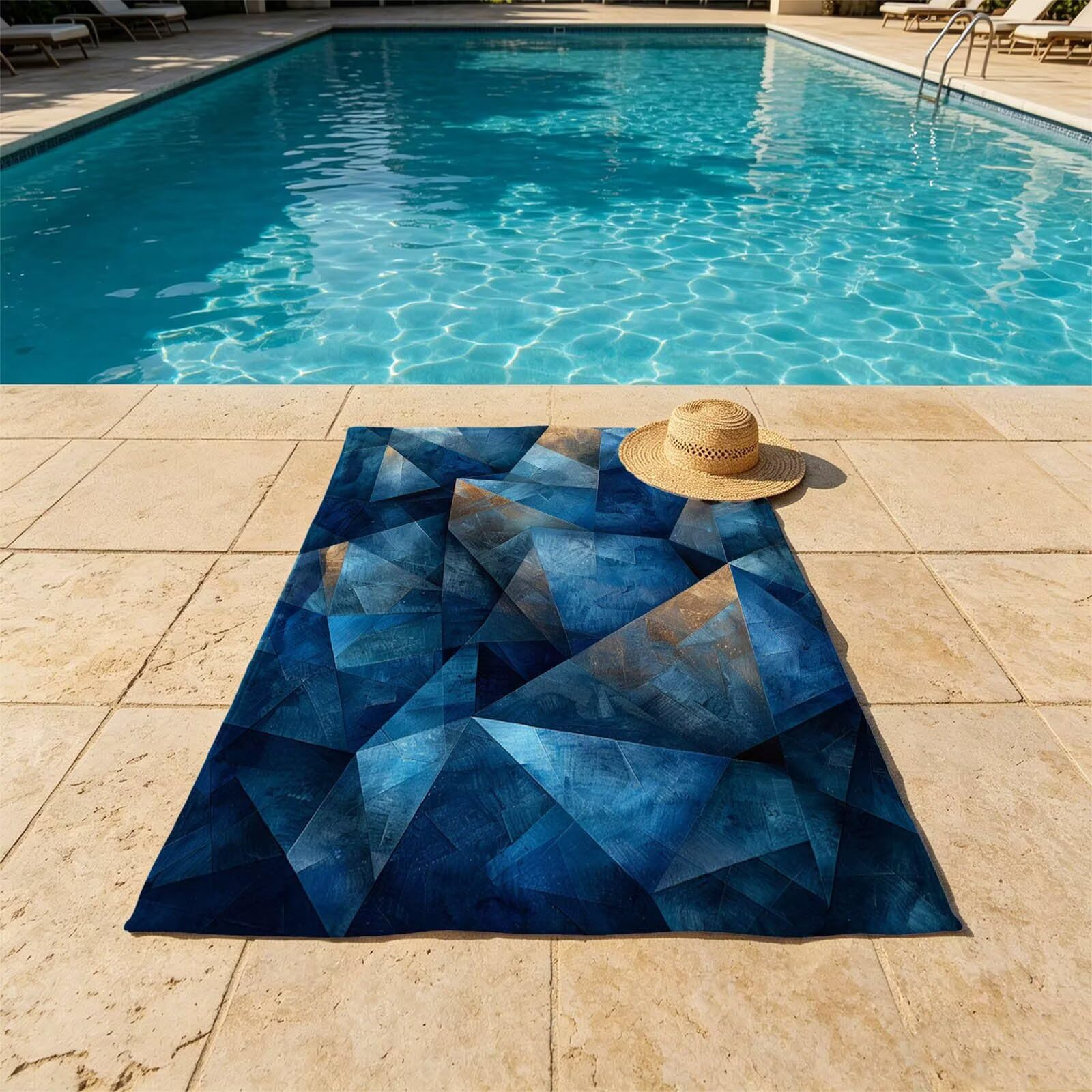 Triángulo Toalla Playa 160x220 Resistente a la Arena Secado rápido Ligero, Toalla Playa Grande 220 x 160cm Suave Cómodo como Gym Yoga Sauna Toallas Baño Grandes Travel Essentials Cuadrado XTLS-3317