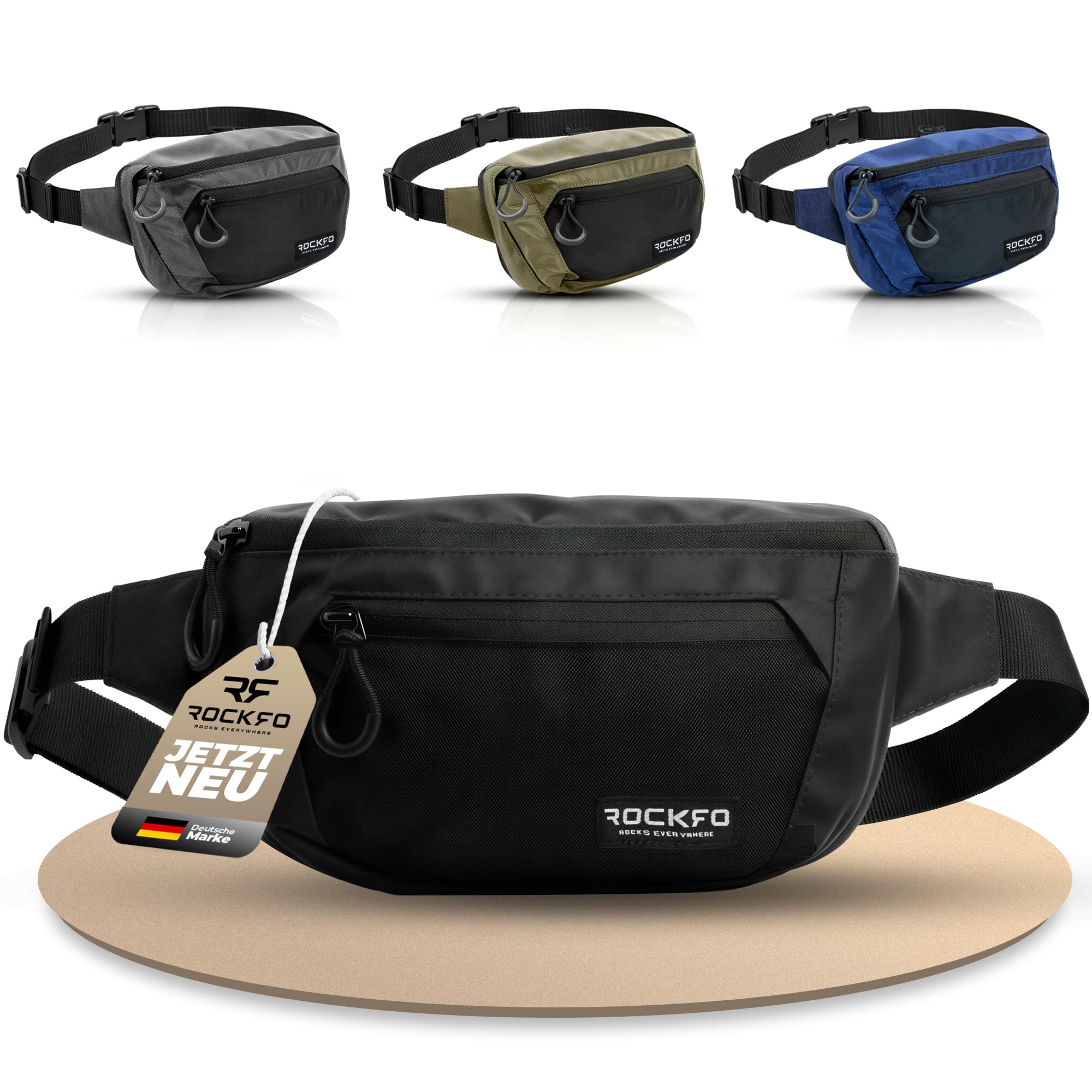 Bauchtasche Damen & Herren groß - Taktische Bauchtasche mit Anti-Diebstahl-Fach - Große EDC City Hüfttasche & Outdoor Gürteltasche - Crossbody Bag für Reise Wandern - diebstahlsicher