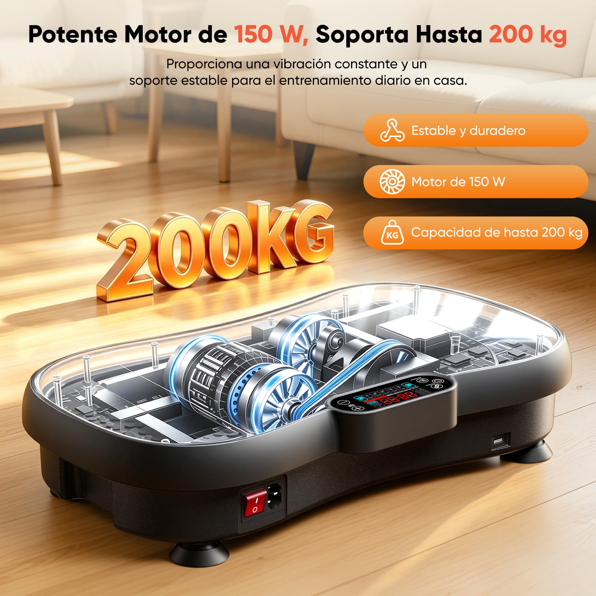 GIDGIMO Plataforma Vibratoria Fitness, Máquina de Vibración de Cuerpo Completo para Entrenamiento en Casa, con Música Bluetooth, Mando a Distancia y 5 Bandas de Resistencia