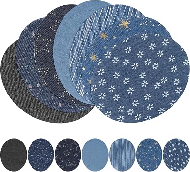 Healifty 13Pcs Denim Patches Sewing Repair Patches Jeans Patch Iron on Applique for Clothing Jeans and DIY Repair (Random Colors)