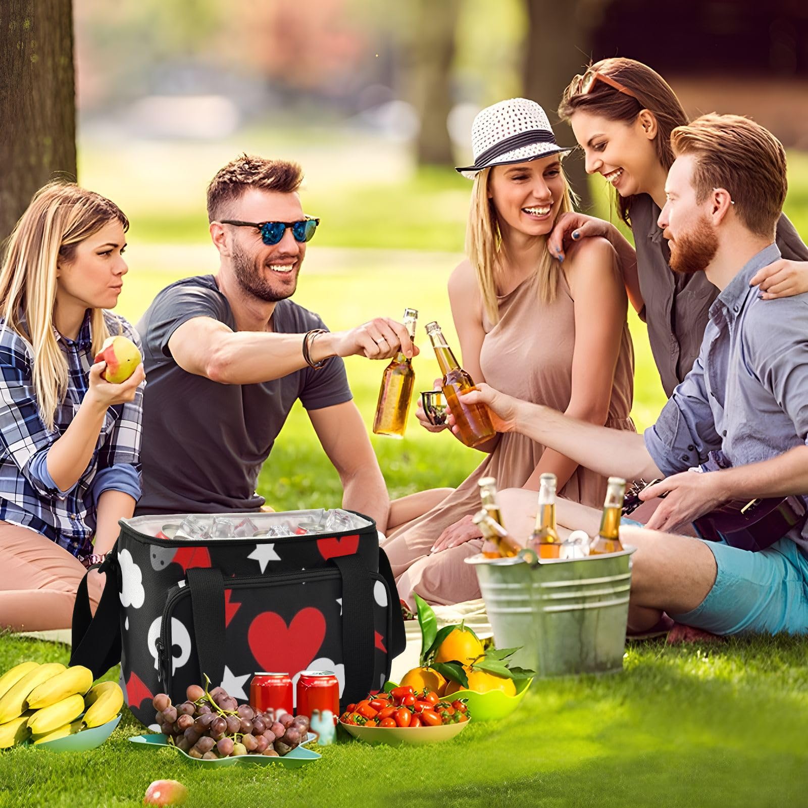 Wudan Emo Bat Scene Kid Halloween szczelna torba na lunch 6 mm wypełniona pianką EPE Potluck Party Pracownicy biurowi