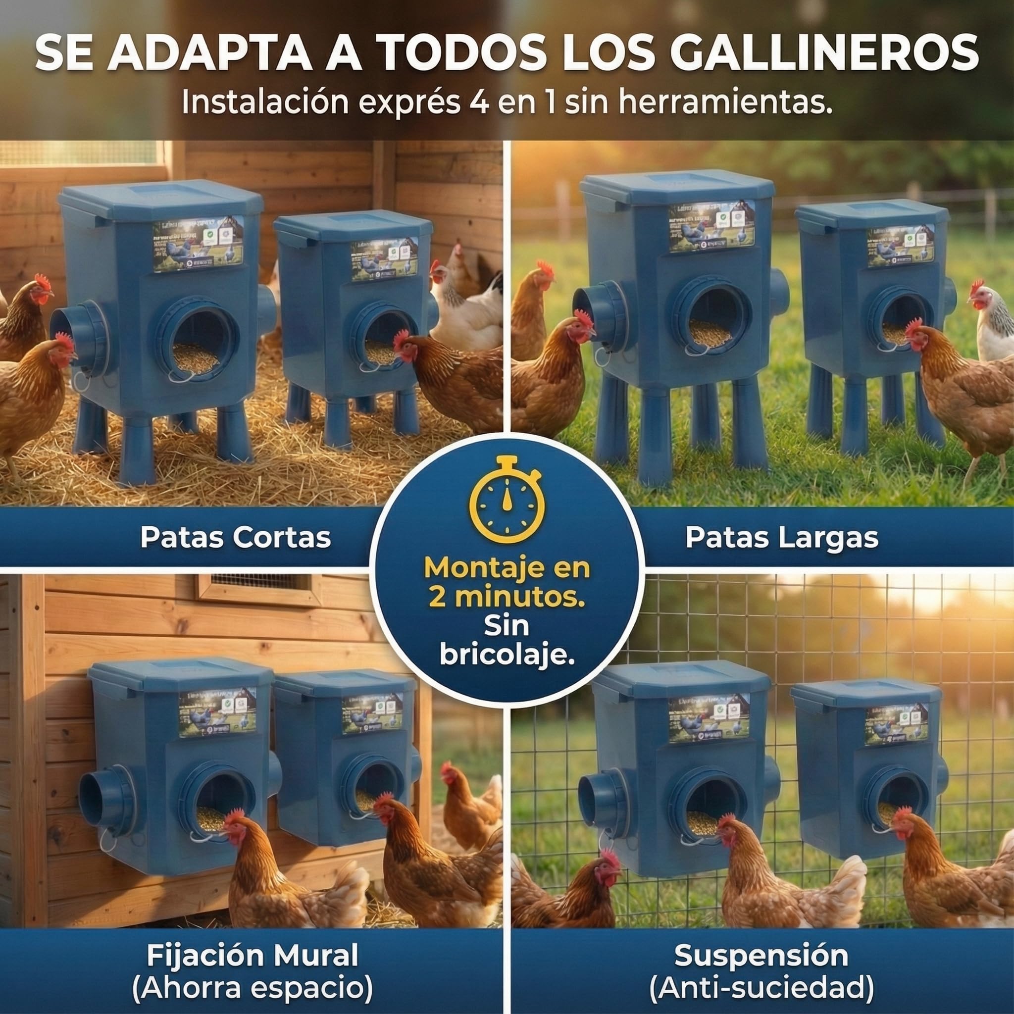Comedero para pollos (12 kg, 8 kg)