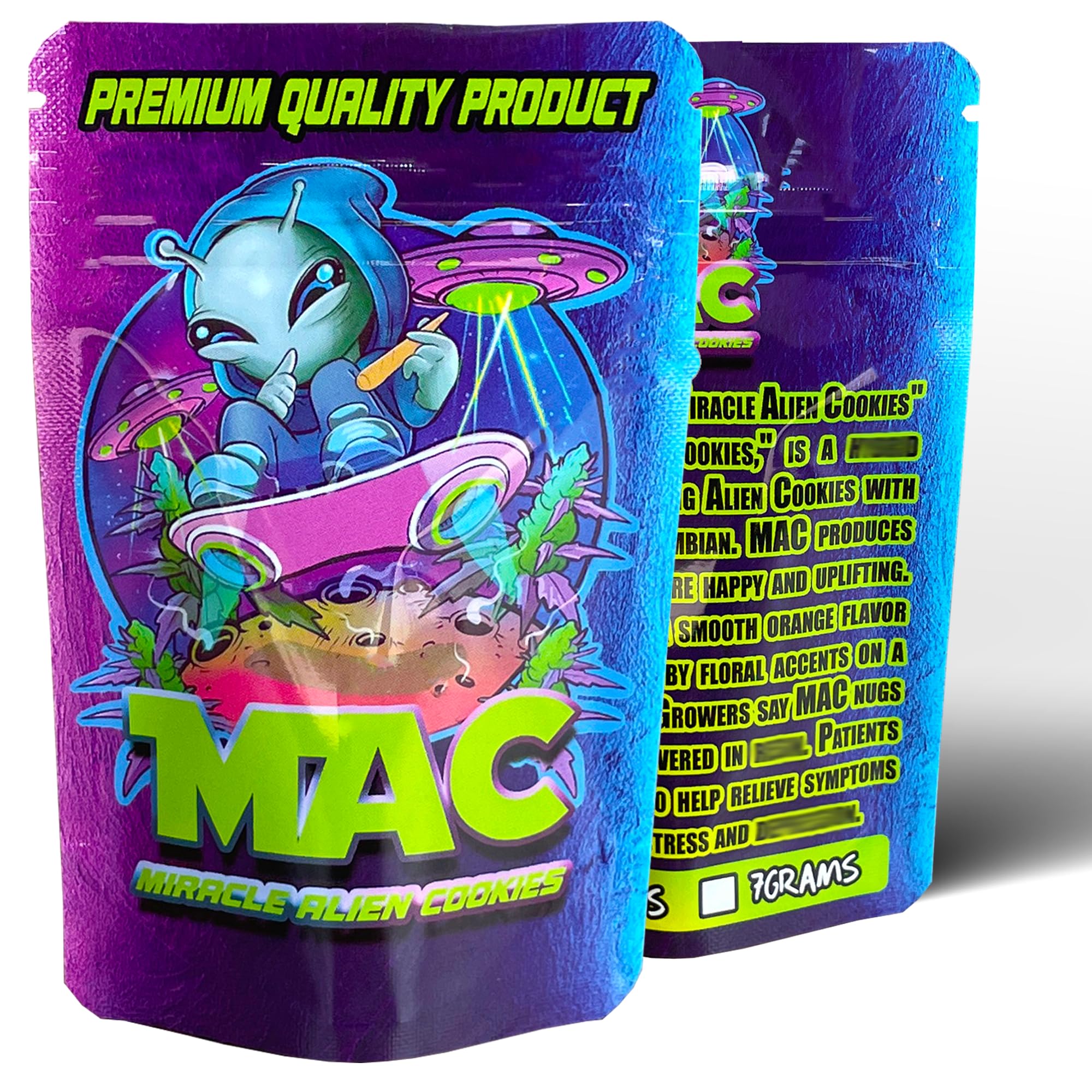 Baggies Assorted Mac Mylar Bags 3.5G Smell Proof Packaging X25