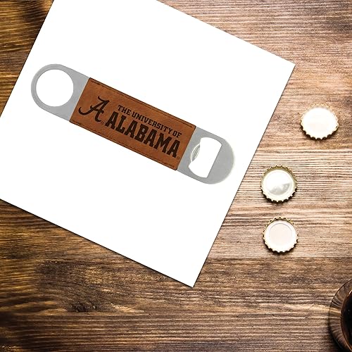 Miniatura 2 de Rico Industries NCAA - Hoja de barra grabada con láser de piel sintética grabada con láser, gran accesorio para bebidas para el día del juego