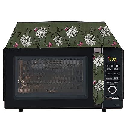 Wings Star Oven Top Cover for Samsung 21 Litre Convection Microwave Oven CE73JD-B| XTL Black - Microwave Top Cover with 4 Utility Pockets and 1 Oven Handle Cover KUM85