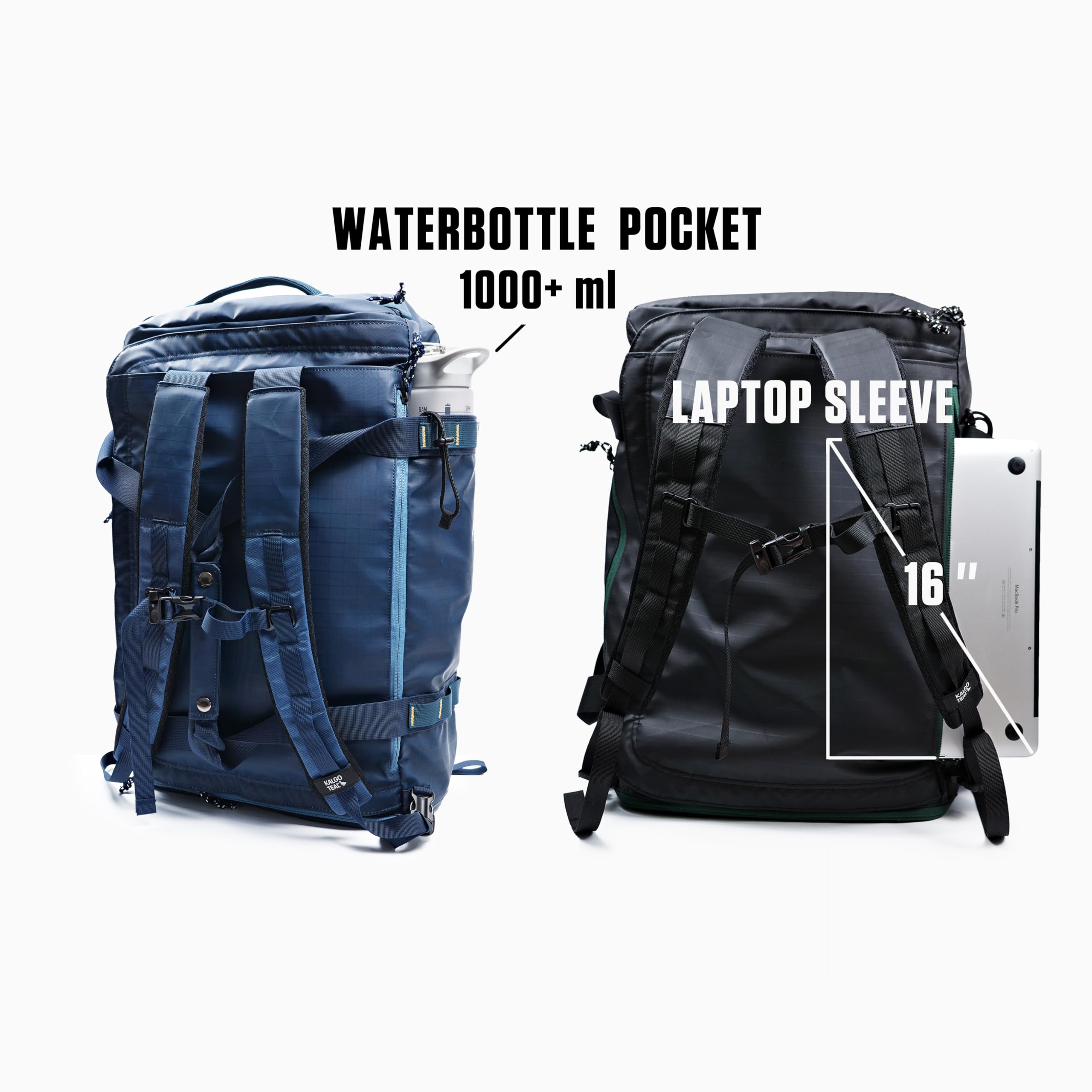 Reisetasche 40 L, Umwandelbarer Rucksack für Reisen, Fitnessstudio & Pendlernutzung, Wasserabweisend