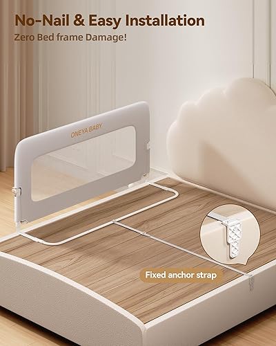 Miniatura 5 de Barandilla protectora para cama de bebé, riel de cama de 48 pulgadas de grosor para niños pequeños, barandillas laterales de seguridad extraaltas