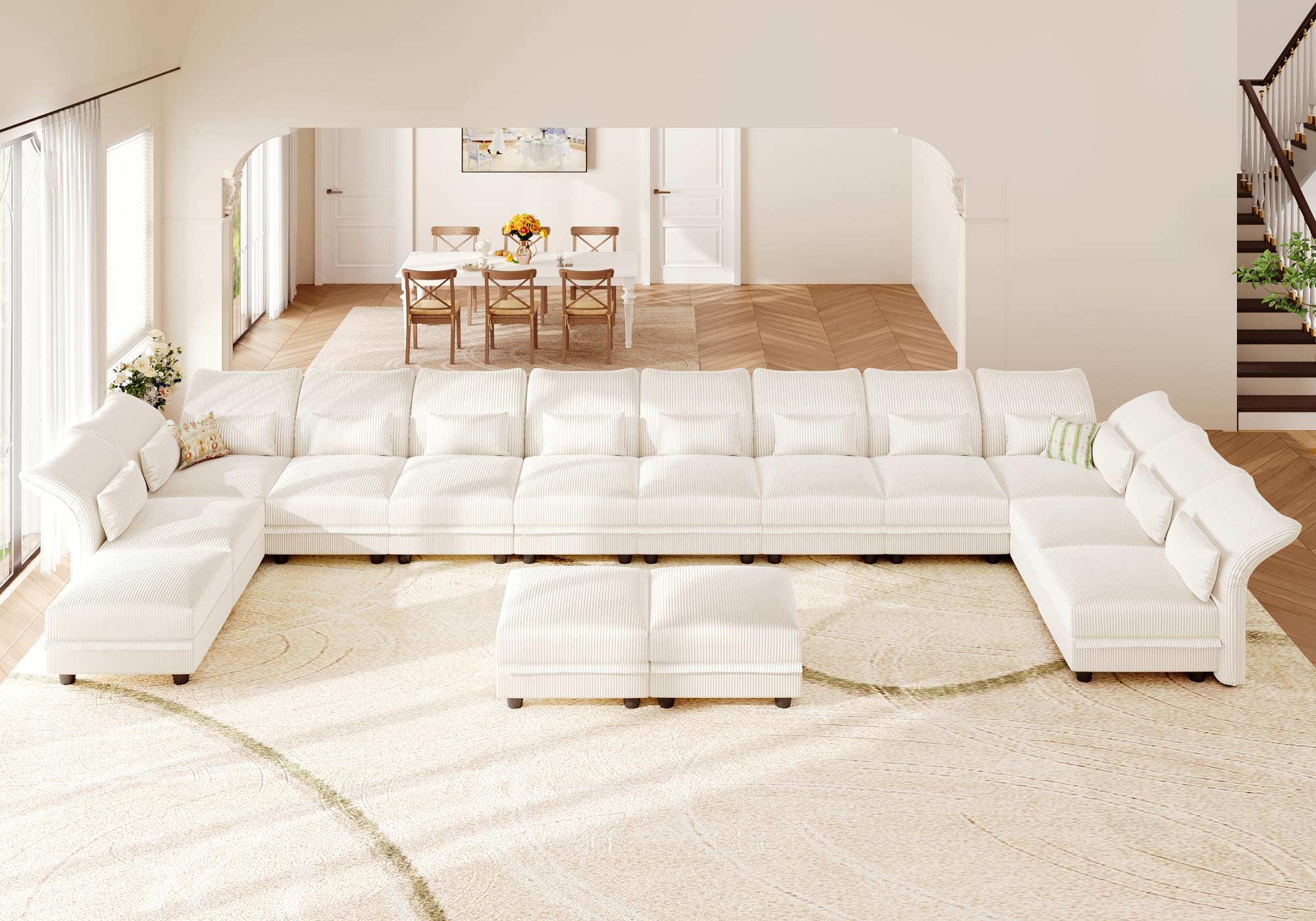 LLappuil 14-Seat Modular Sectional Sofa with Storage
