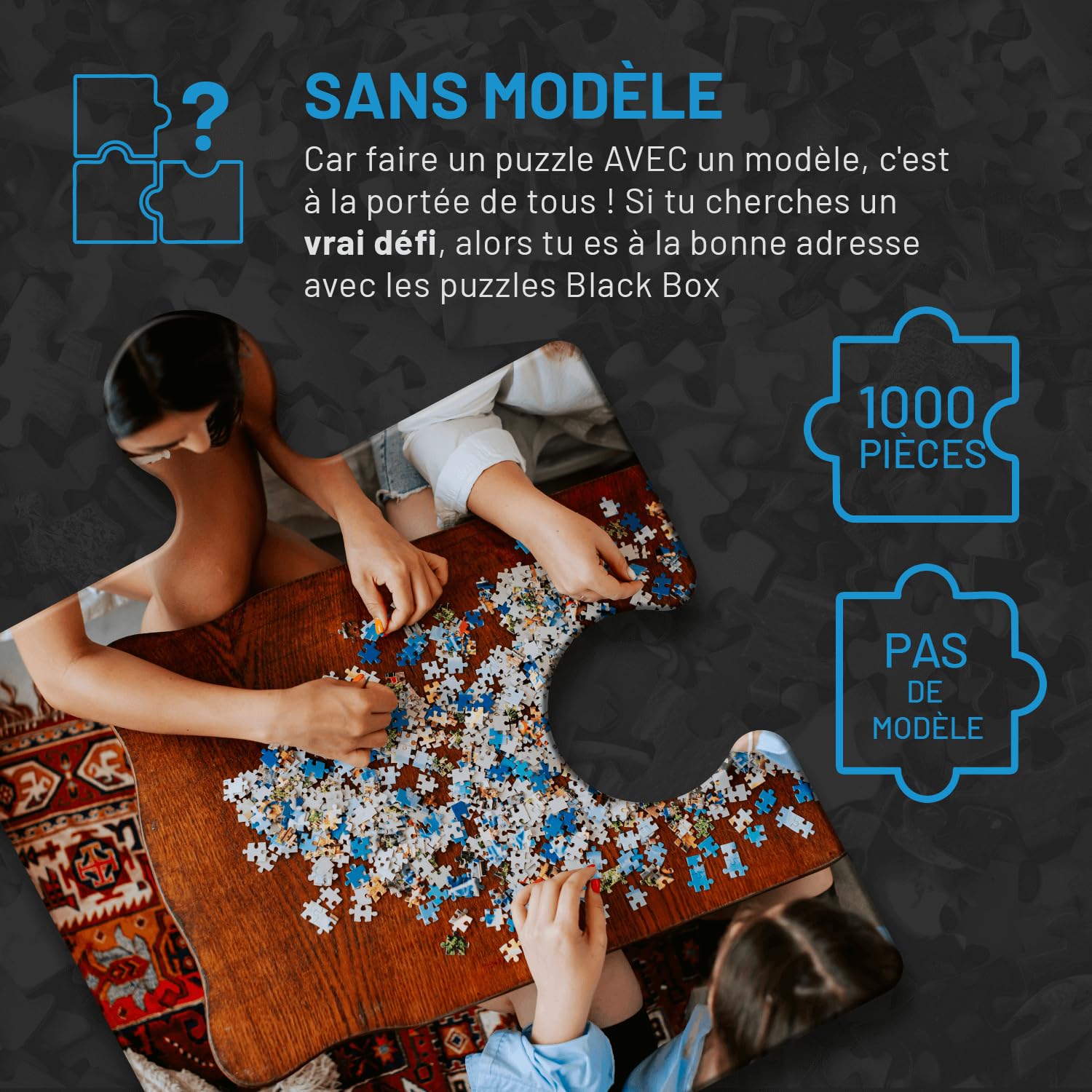 Misu Black Box Puzzle 1000 Pièces - Puzzle Adulte, Puzzlaces Classiques, Casse-tête Impossible, Jigsaw Puzzle - Architecture - Édition 2023