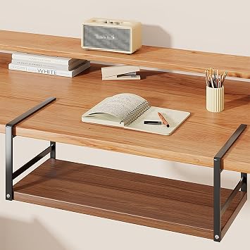 Desktop shelves & office shelves, Desk Shelf for Top of Desk Riser Display Stand for Office Decor, Desk Organizer Shelf, Wooden Desktop Organizer, hutch for desk, Kitchen Counter DisplayBlack