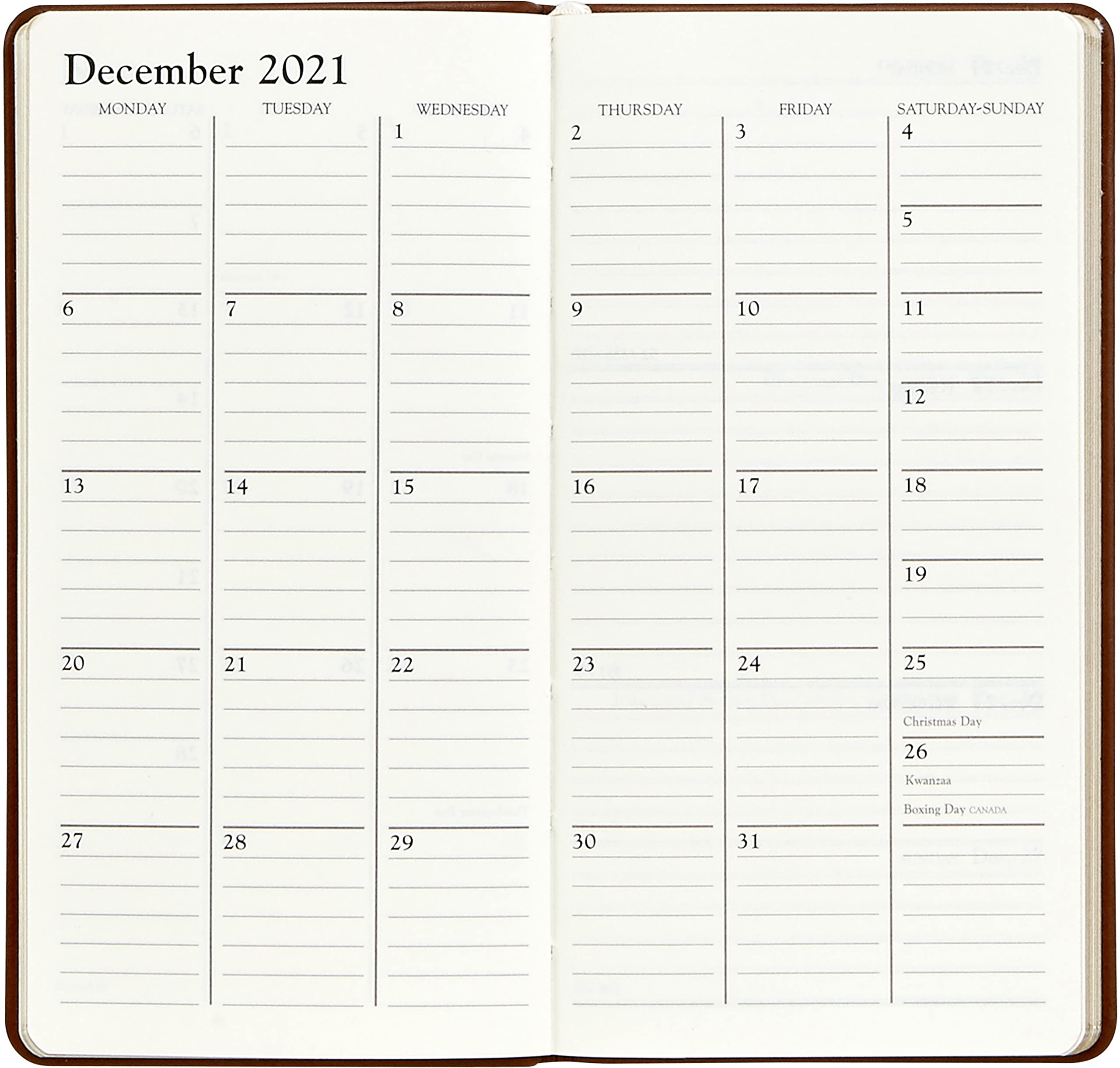 Graphic Image 2022 Pocket Datebook Planer Journal Echtleder 15,2 cm