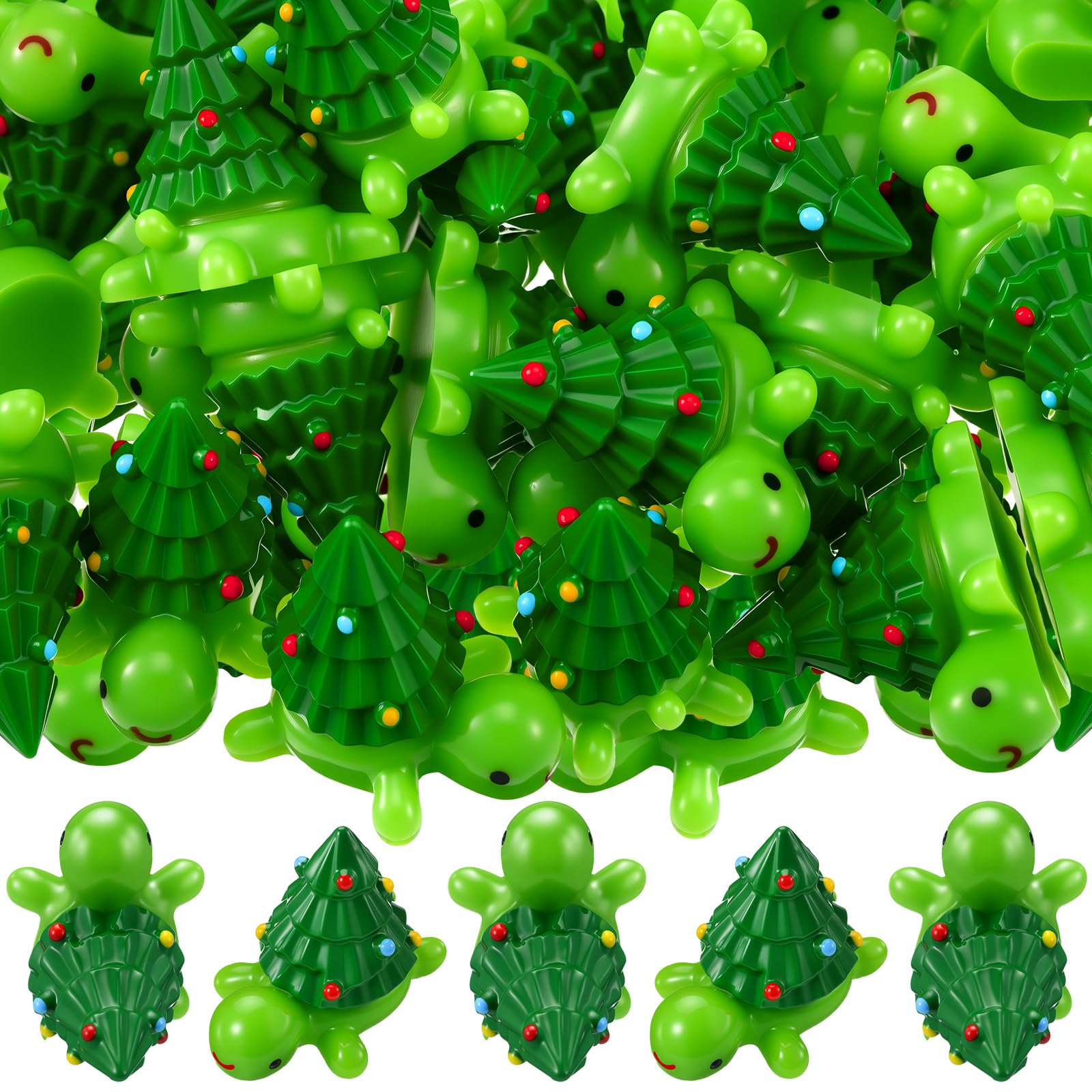 Bucherry 100 Pcs Christmas Mini Resin Turtles Xmas Tree Tiny Turtle Bulk