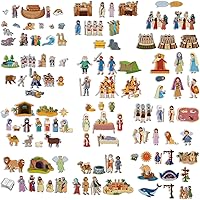 Windkream 12-Set Bible Felt Board Stories Pieces - Noah's Ark, Jonah, Nativity for Preschool Toddlers Flannel Board Storytelling (165 Pieces)