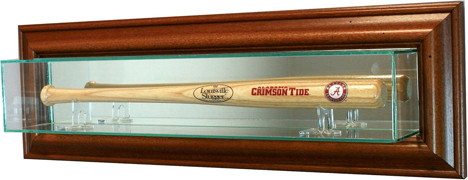 Perfect Cases WMMNIBATW Wall Mounted Mini Bat Display Case, Walnut