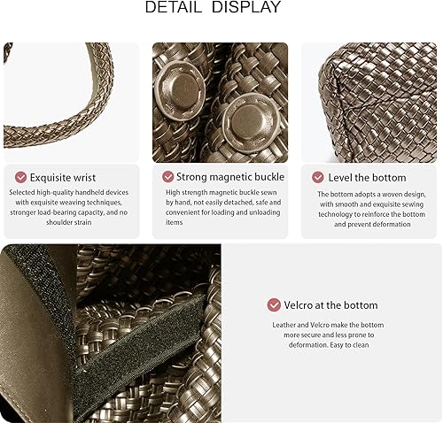 Miniatura 5 de Bolsos y monederos de diseñador de moda, Bolso de hombro para mujer, Bolso de mano casual de compras tejido a mano, bolsos de axila para mujer