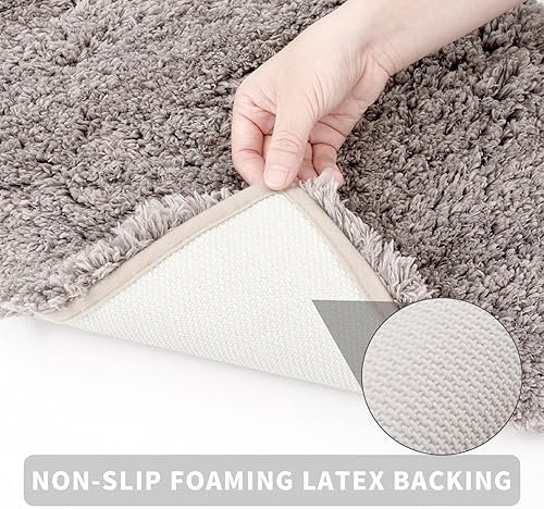 Miniatura 4 de Alfombra de baño de color camello de 17 x 24 pulgadas, lavable, antideslizante, para suelo de baño, alfombra de ducha suave y absorbente para