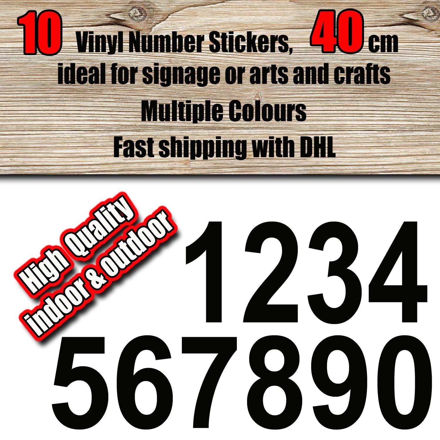 Buy 10 x Vinyl Number Stickers Numbers 400 mm/ 40 cm " VINYL Stickers