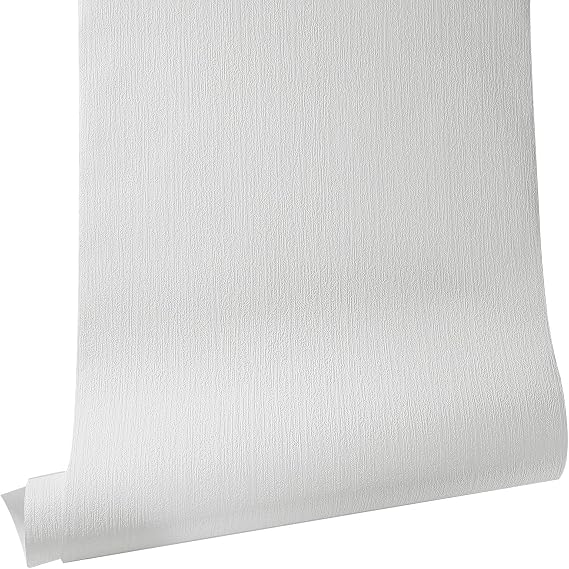 White Textured Paintable Wallpaper Embossed Textured Stripe Wallpaper for Living Room Bedroom Hallway