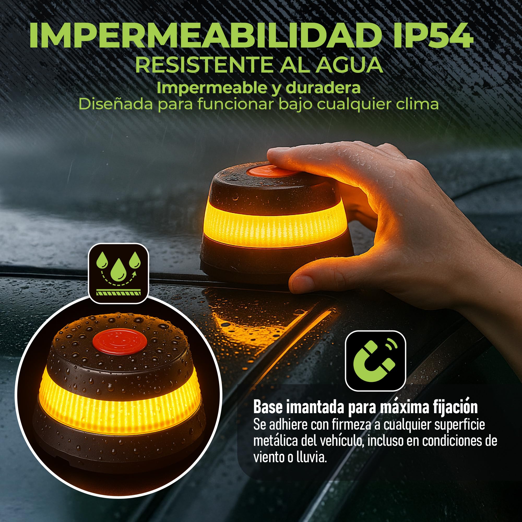 WORLD PRODUCTS STORE- Baliza V16 Homologada DGT con Geolocalización DGT 3.0 – Luz de Emergencia Coche Obligatoria desde 2026 con eSIM -Datos Incluidos Telefonica Tech– Visibilidad 360° 1 km — view 5