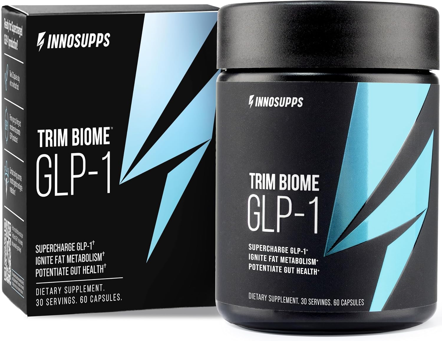 InnoSupps Trim Biome GLP-1 Supplement Weight Loss - Probiotic, Prebiotic, Postbiotic for Gut Health, Appetite & Metabolism Support with Akkermansia, Berberine - 60 Capsules, 30 Servings